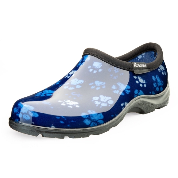 Sloggers Women's Blue and Black Paw Print Mule Size 6 - Picture 1 of 8